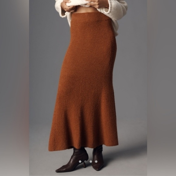 💘 Anthropologie Maeve Fit & Flare Sweater Midi Skirt - Picture 2 of 9
